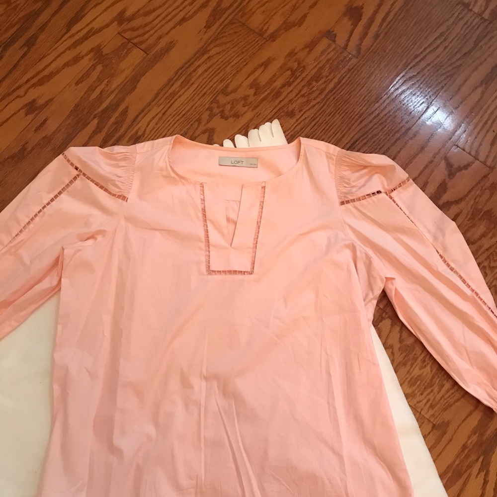 LOFT pink 3/4 sleeves blouse - Picture 3 of 9